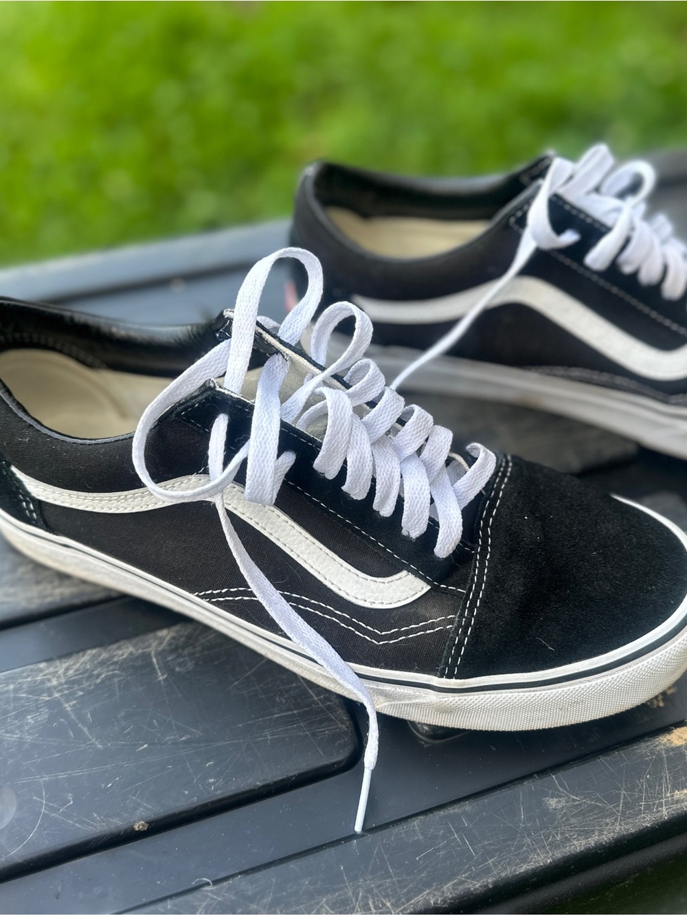 Vans Black and White Old Skool Low Top Sneakers
